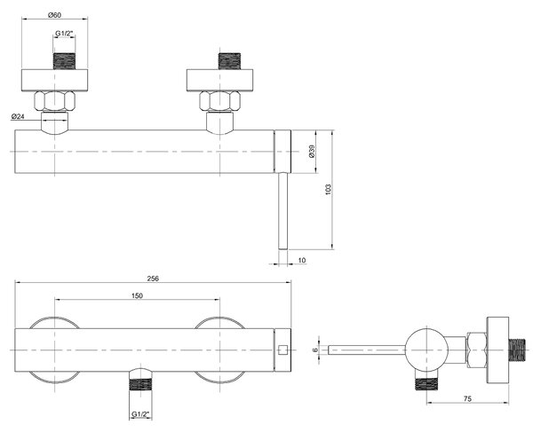 Invena Dropia, fali zuhanycsaptelep, króm, INV-BN-15-001-J