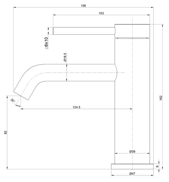 Invena Dropia, mosdócsaptelep, h-162, króm, INV-BU-15-001-J