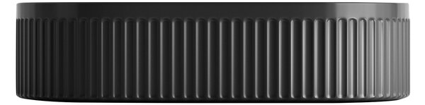 Invena Glamour Trend, ovális pultra szerelhető mosdó 500x325x122 mm, matt fekete, INV-CE-63-W05-L