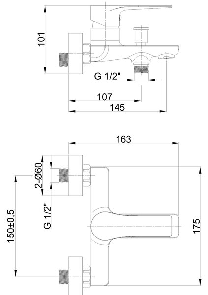 Invena Pinios, fali kádcsaptelep, 150 mm, króm, INV-BW-92-001-X Leták: https://cloud.invena.pl/s/nnXaZKg3crBrRkz/download?path=%2FPliki%20do%20strony%20www%2FBW-92-001-X/Inne/BW-92-001-X-ulotka-ENG…