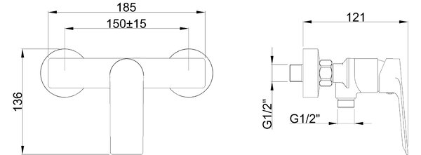 Invena Rikia, fali zuhanycsaptelep, króm, INV-BN-24-101-A Leták: https://cloud.invena.pl/s/nnXaZKg3crBrRkz/download?path=%2FPliki%20do%20strony%20www%2FBN-24-101-A/Inne/BN-24-101-A-ulotka…