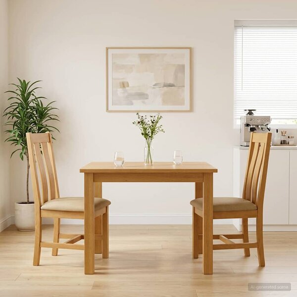 Étkezőszék 2 pcs Tömör Tölgyfa Bézs 45 x 54 x 100 cm