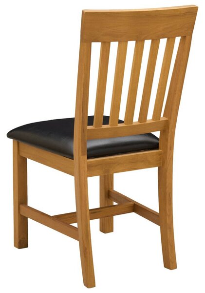 Étkezőszék 2 pcs Tömör Tölgyfa Fekete 45 x 59 x 92 cm