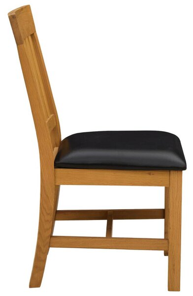 Étkezőszék 2 pcs Tömör Tölgyfa Fekete 45 x 59 x 92 cm