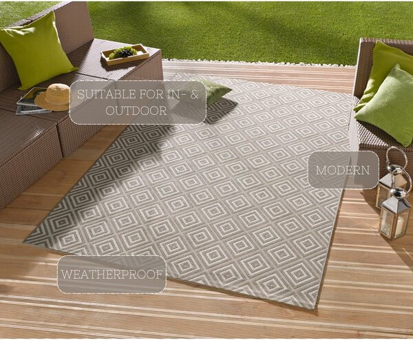 Karo szürke kültéri szőnyeg, 80 x 150 cm - NORTHRUGS