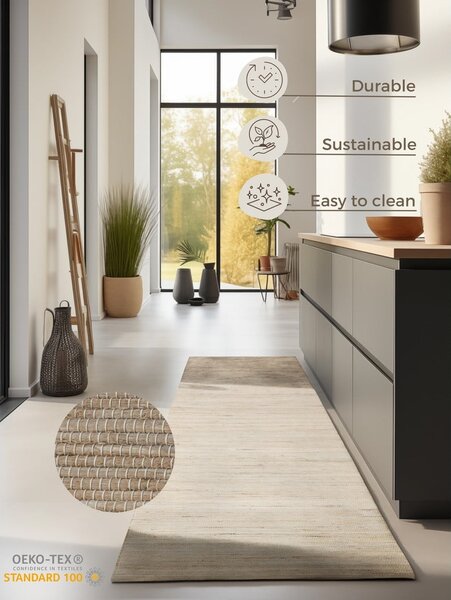 Bézs futószőnyeg 80x200 cm Handloom – Hanse Home