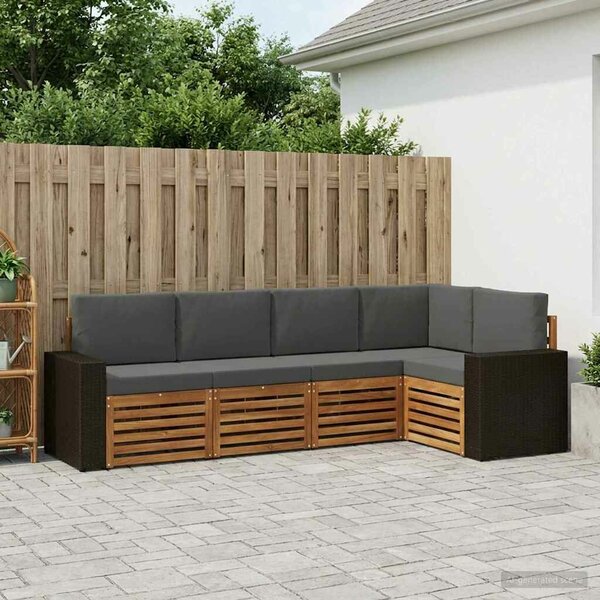 Szegmentált kanapé szett párnával 5 pcs Természetes és antracit