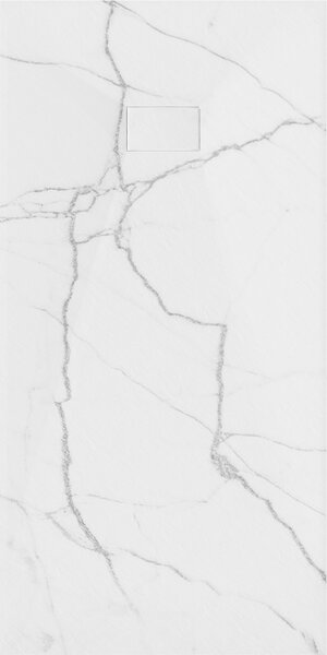 Mexen Hugo, téglalap alakú zuhanytálca, SMC, 170x80cm, kőutánzat - fehér, 42158017