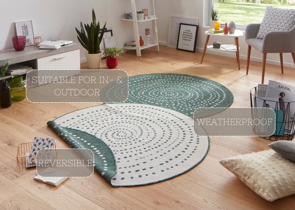 Bali zöld kétoldalas kerek kültéri szőnyeg, Ø 200 cm - NORTHRUGS
