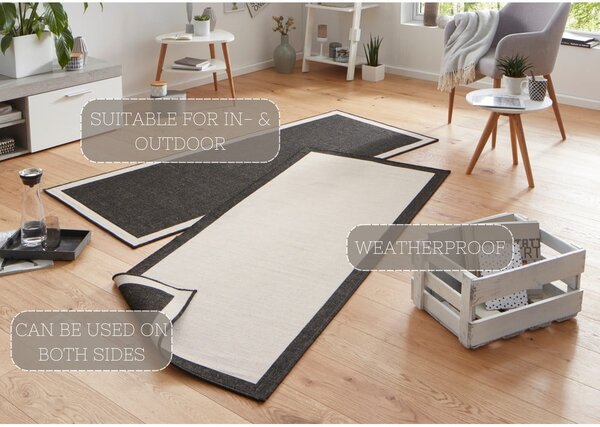 Panama fekete-krémszínű kültéri szőnyeg, 80 x 250 cm - NORTHRUGS