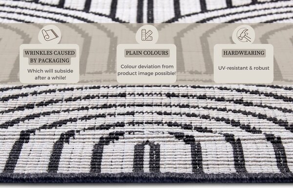 Fekete-fehér kültéri szőnyeg 120x170 cm Pangli Black – Hanse Home