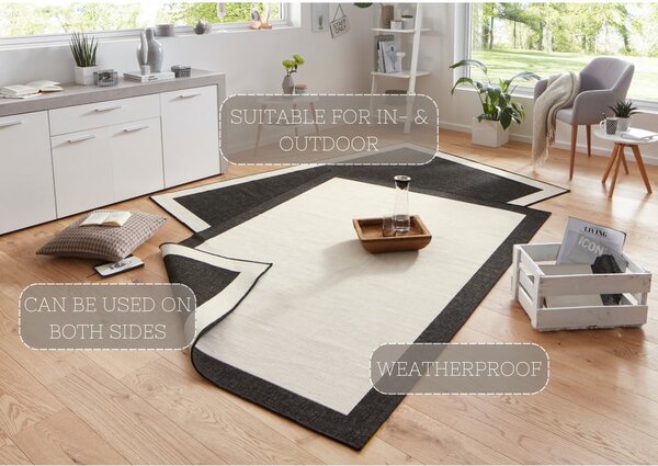 Panama fekete-krémszínű kültéri szőnyeg, 120 x 170 cm - NORTHRUGS