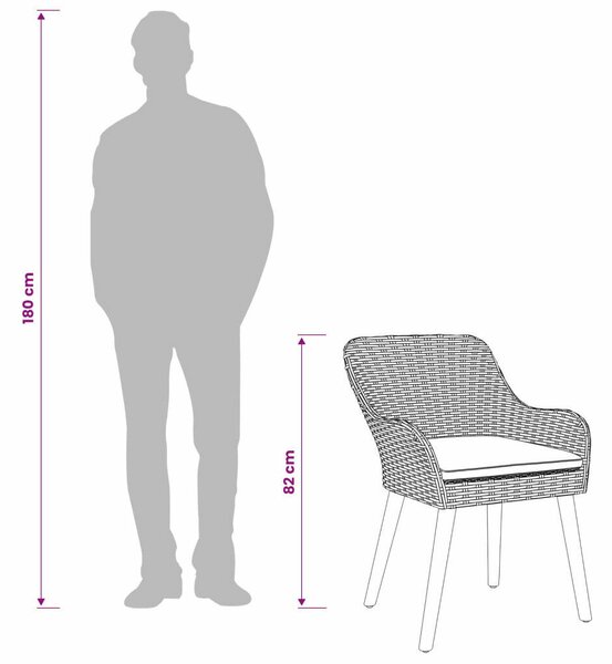 VidaXL Kert étkező szett párnával 5 pcs Világosszürke polirattan