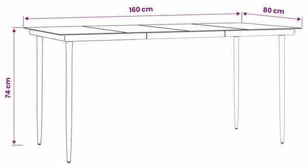 VidaXL Kert étkező szett párnával 5 pcs Világosszürke polirattan