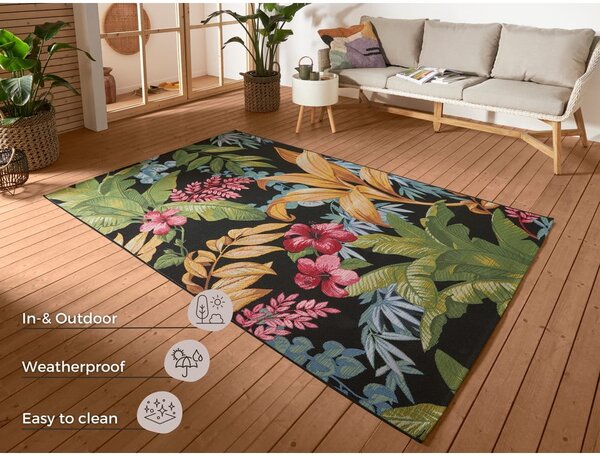 Fekete kültéri szőnyeg 80x165 cm Flair – Hanse Home