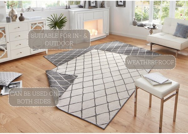 Malaga szürke-krémszínű kültéri szőnyeg, 80 x 150 cm - NORTHRUGS
