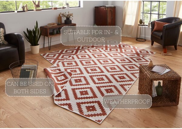 Malta barna-krémszínű kültéri szőnyeg, 160 x 230 cm - NORTHRUGS