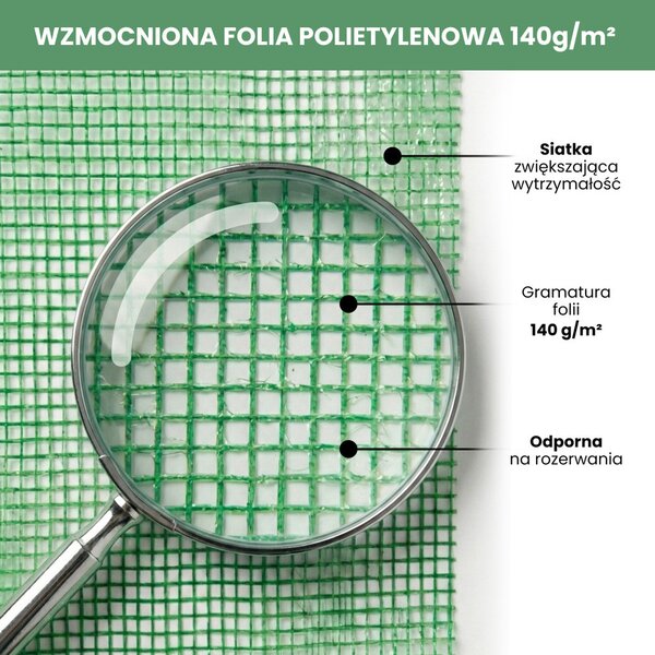 AKORD fóliaház alagút 1 ajtó 6 ablak zöld 200x300x200 cm
