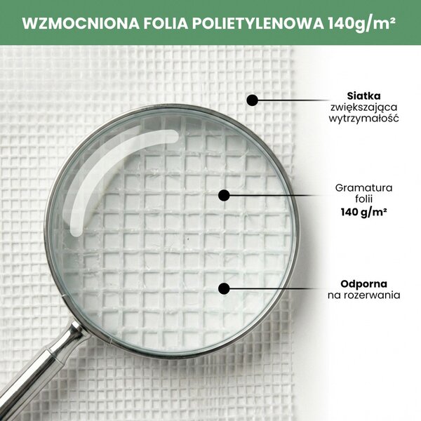 AKORD mini fóliaház polcokkal fehér 143x73x195 cm