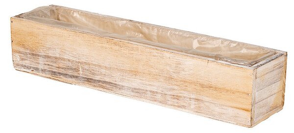 Szögletes Aron fa tál antikolt krémszín 32x8x6,5cm