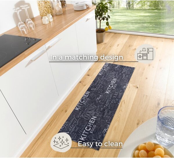 Fekete futószőnyeg 50x150 cm Wild Kitchen Board – Hanse Home