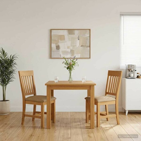 Étkezőszék 2 pcs Tömör Tölgyfa Bézs 45 x 59 x 92 cm
