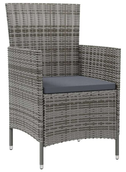 Polyrattan Kültéri Étkezőgarnitúra - 9 részes - Szürke