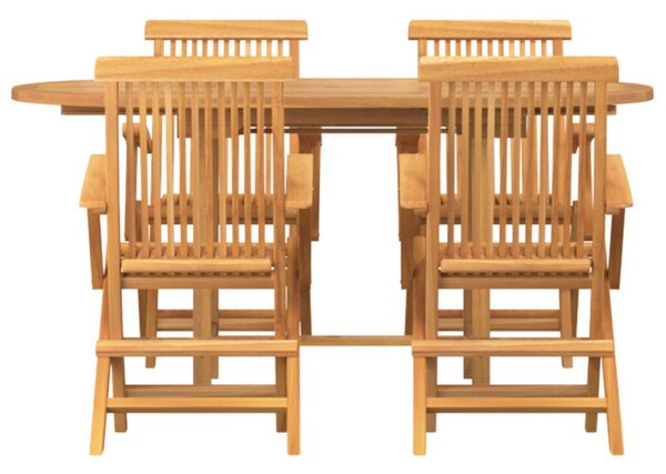 VidaXL Kert étkező szett 5 pcs Barna 160 x 80 x 75 cm Tömör tíkfa