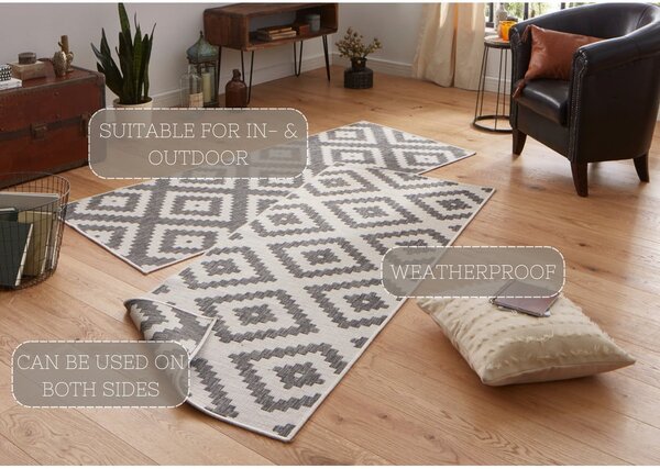 Malta szürke kültéri szőnyeg, 80 x 250 cm - NORTHRUGS