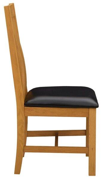 Étkezőszék 2 pcs Tömör Tölgyfa Fekete 45 x 54 x 100 cm