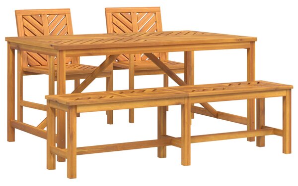 Kert étkező szett 4 pcs Barna Tömör Akácfa