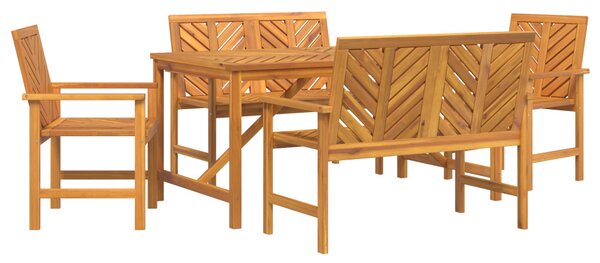 Kert étkező szett 5 pcs Barna Tömör Akácfa