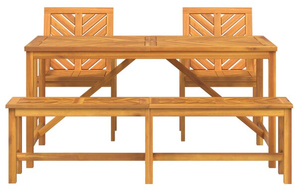 Kert étkező szett 4 pcs Barna Tömör Akácfa