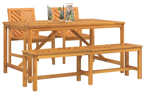 Kert étkező szett 4 pcs Barna Tömör Akácfa