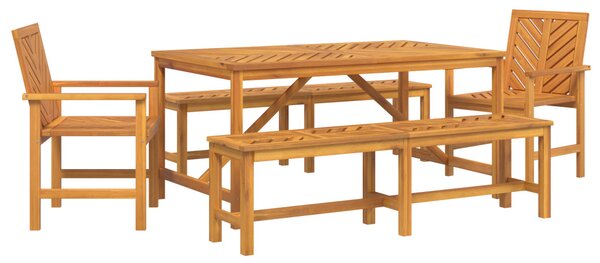 Kert étkező szett 5 pcs Barna Tömör Akácfa