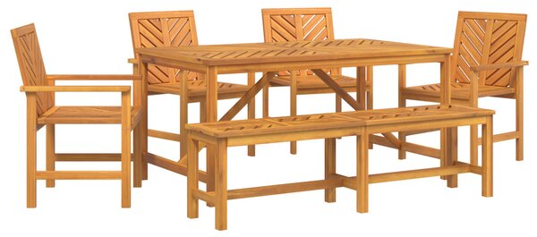 Kert étkező szett 6 pcs Barna Tömör Akácfa