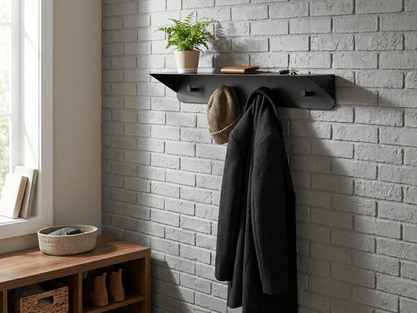 Fém fali fogas KENAN 60 cm, fekete