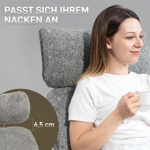 HOMCOM irodai szék állítható fejtámlával, ergonomikus íróasztali szék, dönthető funkcióval, állítható magasságú, szürke