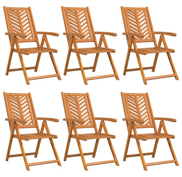 VidaXL Kerti Szék 6 pcs Barna 57 x 72 x 109 cm Tömör Akácfa