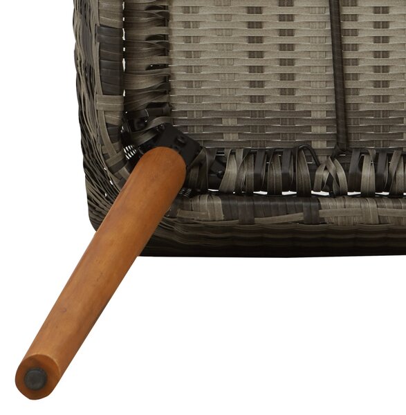 3 részes szürke poly rattan kert étkező szett