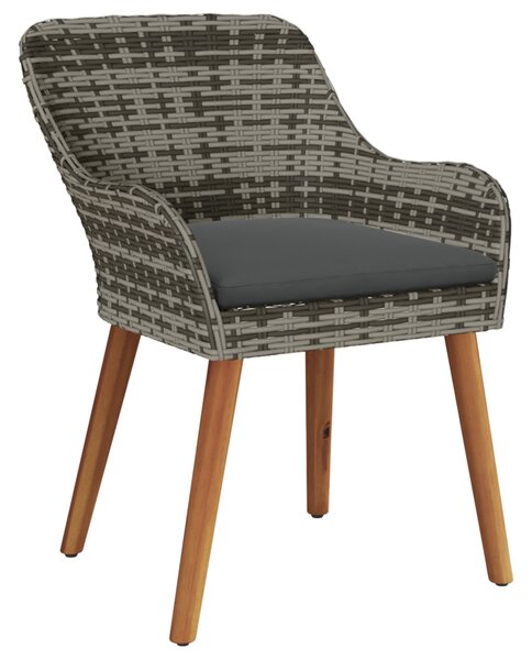 3 részes szürke poly rattan kert étkező szett