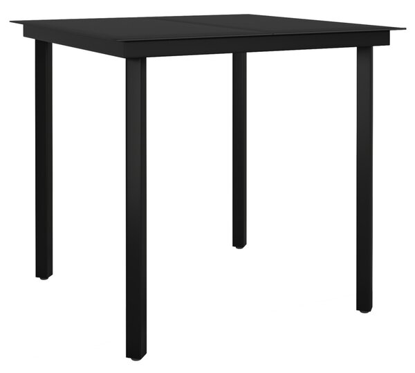 Kert étkező szett párnával 5 pcs Fekete polirattan
