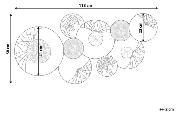 Fali Dekoráció CESIUM Fém 58 cm Ezüst
