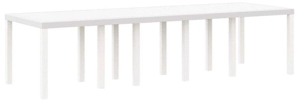 VidaXL Kerti Asztal Fehér 300 x 100 x 73 cm polirattan