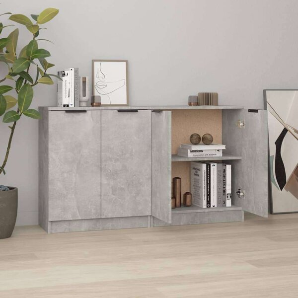 VidaXL Betonhatású Tálalószekrény Szett - 2 db - 60x30x70 cm