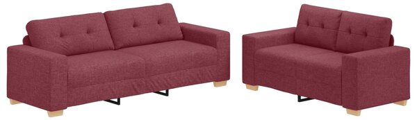 Kanapé 2 pcs Bordó 221 x 80 x 80 cm Lábbal kevert anyag