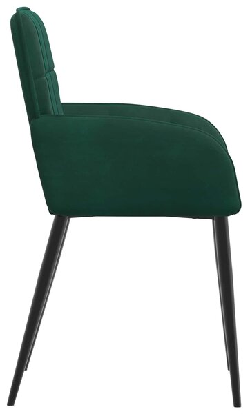 VidaXL Étkező Székek 6 db Bársony Sötétzöld 57 x 50 x 85 cm