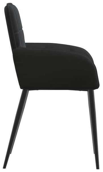 VidaXL Étkező Székek 4 db Bársony Fekete 57 x 50 x 85 cm