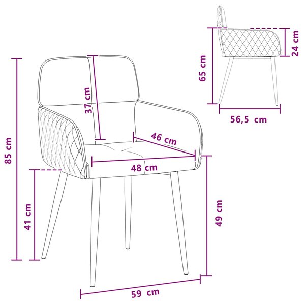 VidaXL Étkező Székek 4 db Műsuede Bőr Katonai zöld 59 x 56,5 x 85 cm