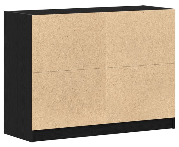 Oldalszekrény Fekete Tölgy 102x37x75,5 cm Mérnöki Fa